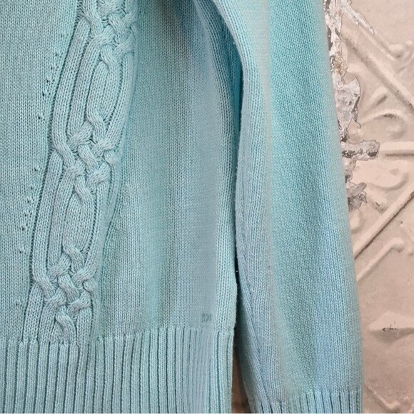 IZOD Cotton Blend Cardigan Blue Button-Up Women's Sweater Size Large - Picture 5 of 10